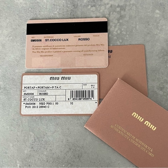 MIU Miu St. Cocco Lux Portaf in Rosso / Red - Picture 4 of 16